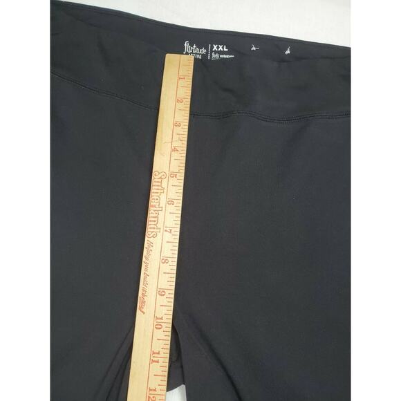 Flirtitude Size XXL Active Womens Black Striped Elastic Capri Leggings Pants 2XL - Picture 5 of 6